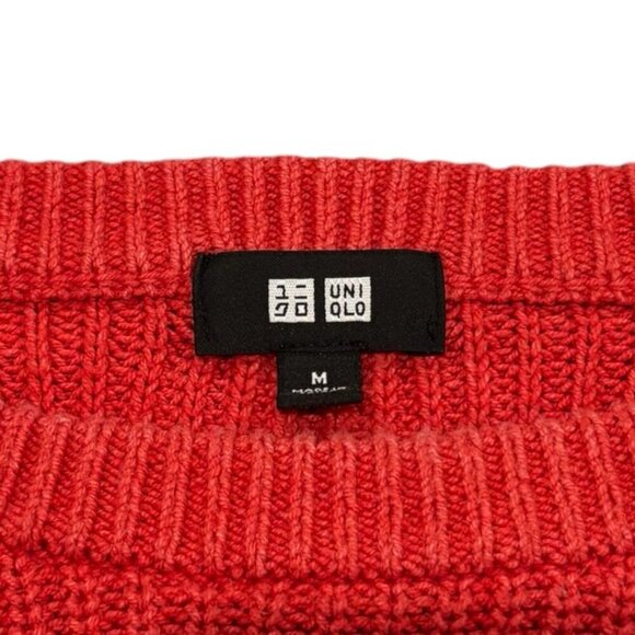 Uniqlo Knit Sweater | Orange Pullover Long‎ Sleeve Women’s Size M - Picture 4 of 5